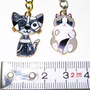 【エナメル 猫チャーム キーリング I】キーホルダー 猫 ねこ バッグチャーム かわいい 可愛い 癒し 癒し系 キャット CAT レディース