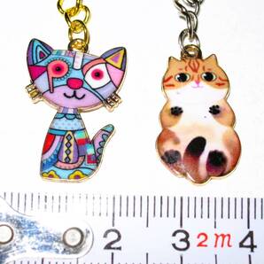【エナメル 猫チャーム キーリング L】キーホルダー 猫 ねこ バッグチャーム かわいい 可愛い 癒し 癒し系 キャット CAT アクセサリー