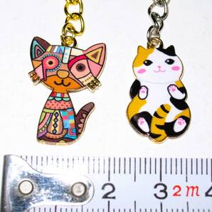 【エナメル 猫チャーム キーリング M】キーホルダー 猫 ねこ バッグチャーム かわいい 可愛い 癒し 癒し系 キャット CAT アクセサリー