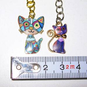 【エナメル 猫チャーム キーリング O】キーホルダー 猫 ねこ バッグチャーム かわいい 可愛い 癒し 癒し系 キャット CAT レディース