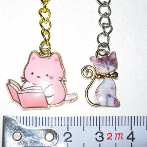 エナメル 猫チャーム キーリング R】キーホルダー 猫 ねこ バッグチャーム かわいい 可愛い 癒し 癒し系 キャット CAT レディース メンズ