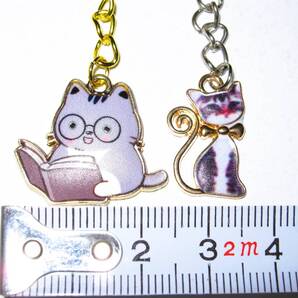 エナメル 猫チャーム キーリング T】キーホルダー 猫 ねこ バッグチャーム かわいい 可愛い 癒し 癒し系 キャット CAT レディース メンズ