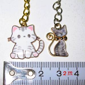 【エナメル 猫チャーム キーリング X】キーホルダー 猫 ねこ アクセサリー かわいい 可愛い 癒し レディース メンズ 小物 カジュアル