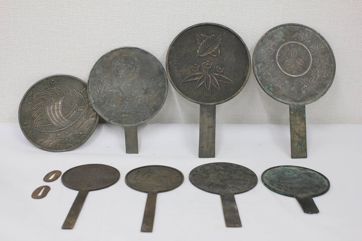 藤原光政作　銅鏡２枚セット 藤原光政作 銅鏡2枚セット