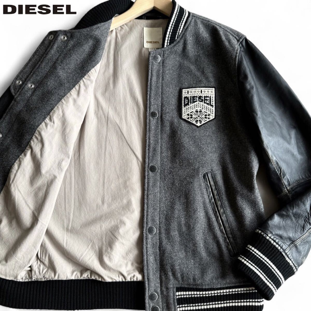 DIESEL ディーゼル　スタジャン  ウールレザー グレー ブラック 2025年最新】Yahoo!オークション -ディーゼル レザー スタジャン