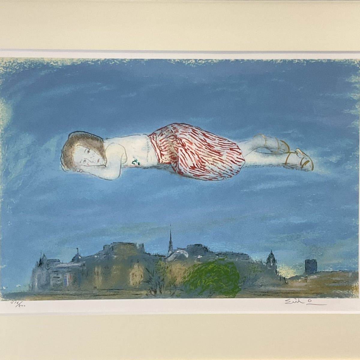 大津英敏『手まり』リトグラフ【真作保証】 絵画 大津英敏 『手まり』 リトグラフ - 北海道画廊