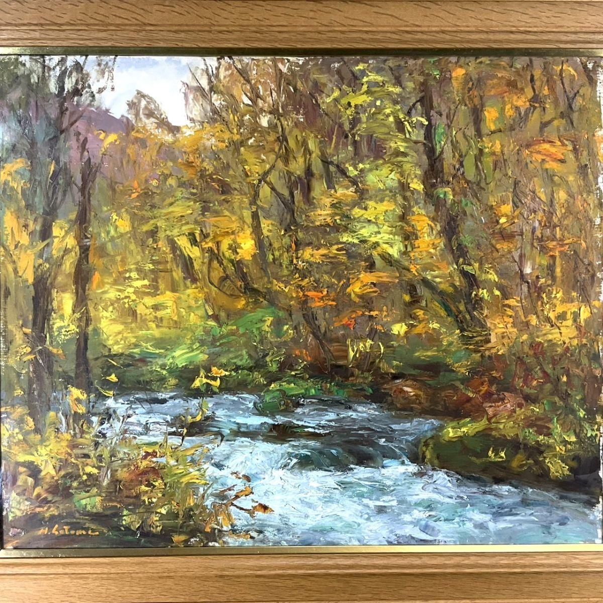 「初夏の奥入瀬渓流」森 秀雄、希少画集・額装画、オーダーマット加工・額装付 初夏の奥入瀬渓流」森 秀雄、希少画集・額装画、オーダーマット