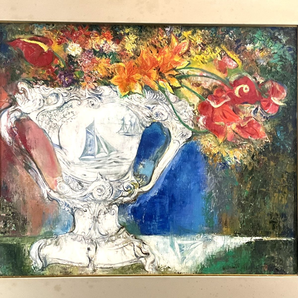 中川一政、チューリップ41、限定版・希少画集画、新品高級額装付 中川一政、チューリップ41、限定版・希少画集画、新品高級額装付