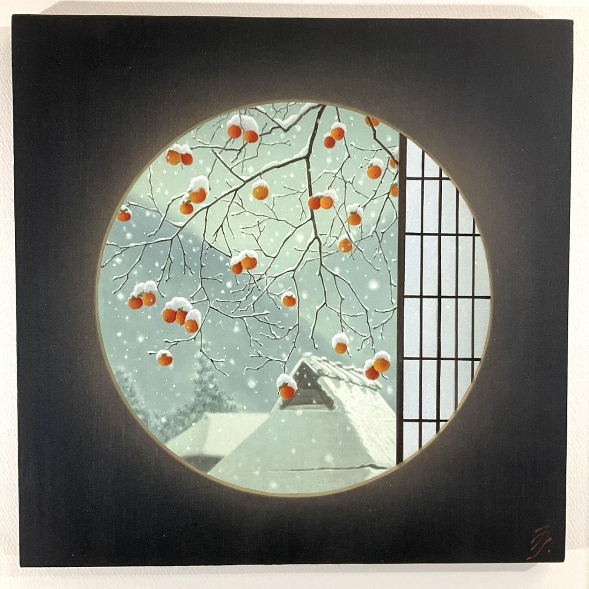 山地司、【鹿の住む森10】、希少な額装用画集より、新品額装付、状態良好 山地司、【鹿の住む森10】、希少な額装用画集より、新品額装付