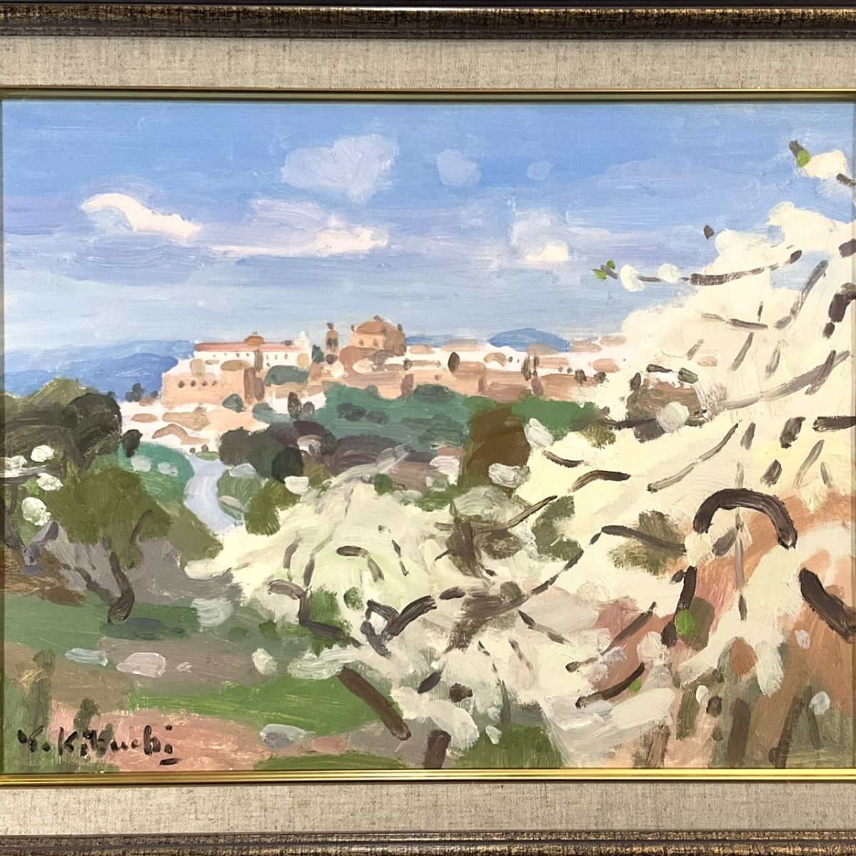 吉崎道治、【ソレント】、希少な額装用画集より、新品額装付 2025年最新】吉崎道治の油彩絵画 - Yahoo!オークション