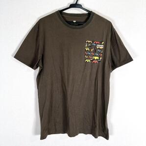 【GINKGO】ギンコ カーキ系 オーガニックコットン 半袖 Tシャツ カットソー トップス 男性用 メンズ Mサイズ【a035】