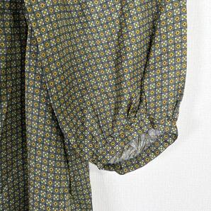 【spick and span】スピックアンドスパン グリーン イエロー 花柄 レトロ モダン 七分袖 膝丈 ワンピース 女性用 レディース【a037】