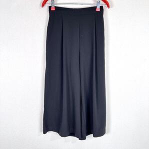 【NET.Ladies】黒 ブラック ワイド クロップドパンツ ウエスト半分ゴム パンツ ズボン ボトムス 女性用 レディース 34【a037】