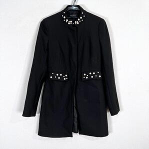 【ZARA BASIC】ザラベーシック 黒 ブラック パール ジャケット コート アウター ブルゾン ジャンパー レディース XSサイズ【a041】