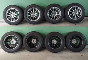 山形発 スタッドレスタイヤ・アルミセット ブリザックVRX 175-65R-14 PCD100/4H/5.5J/+48 現状品