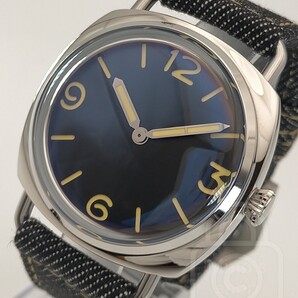 《ネオミリタリースタイル》本格イタリア軍式ウォッチをお洒落アイテムに昇華/鬼ドーム風防【国産S社製VH31/新品】インディゴデニムレザー