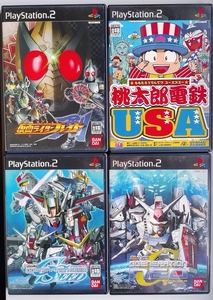 【PS2 ソフト4枚】 SDガンダム ジージェネレーション NEO / ジージェネレーションシード/ 桃太郎電鉄USA / 仮面ライダーブレイド 剣