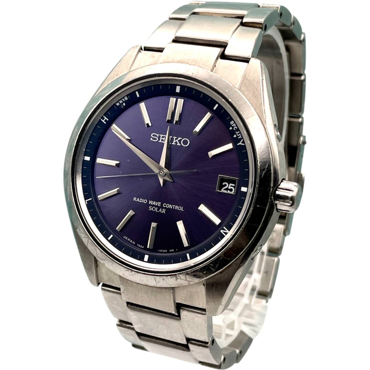 【未使用品】セイコー 電波ソーラー SBTM253 7B24-0BR0 ブルー SEIKO 7B24-0BR0 電波ソーラー