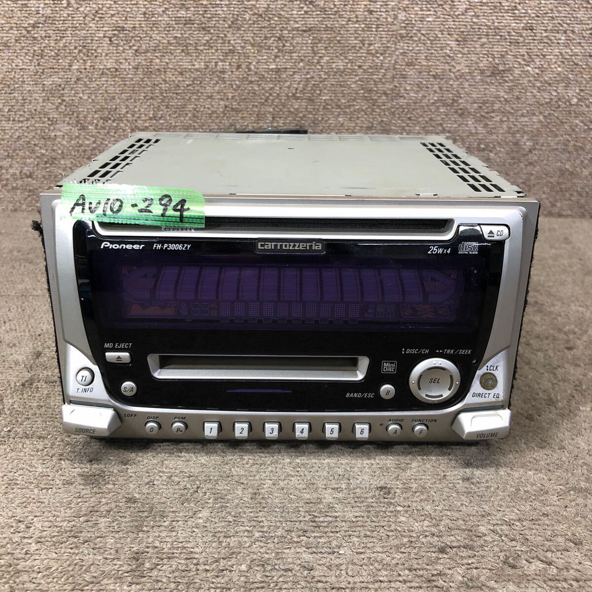 AV10-294 супер-скидка машина стерео DAIHATSU Carrozzeria Pioneer 86180-97209-D FH-P3006ZY-02 CD MD FM/AM плеер электризация не проверка Junk 