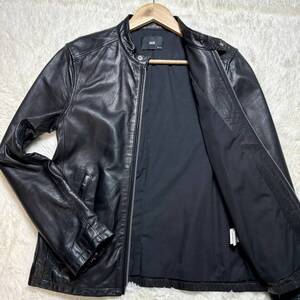 美品/ラムレザー◎HARE ハレ シングルライダース ジャケット ブラック 黒 シープスキン 羊革 Mサイズ カジュアル 本革 革ジャン