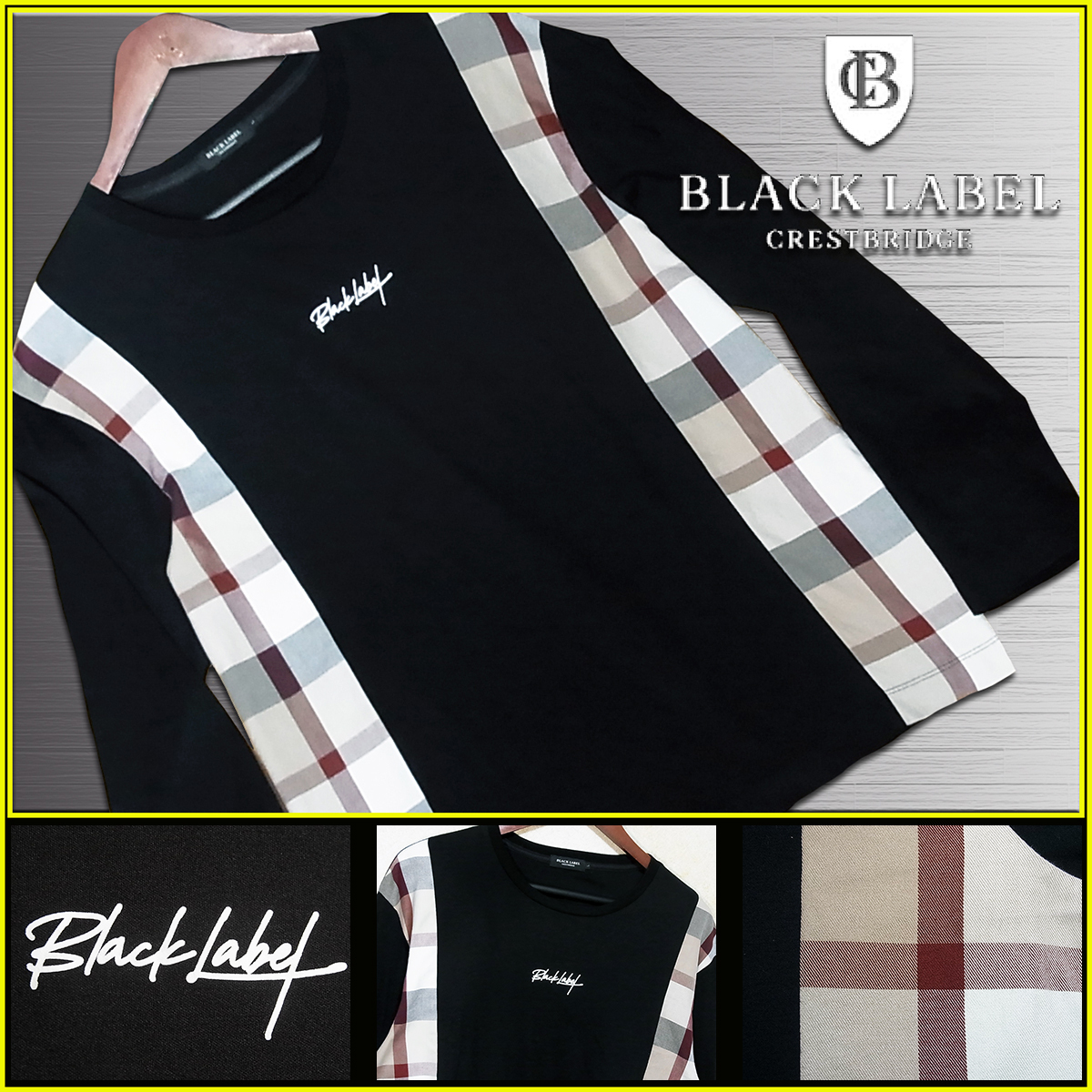 美品　バーバリーブルーレーベル　テーラードM ノバチェック　黒　1B ロゴB 美品 バーバリーブルーレーベル テーラードM ノバチェック 黒 1B