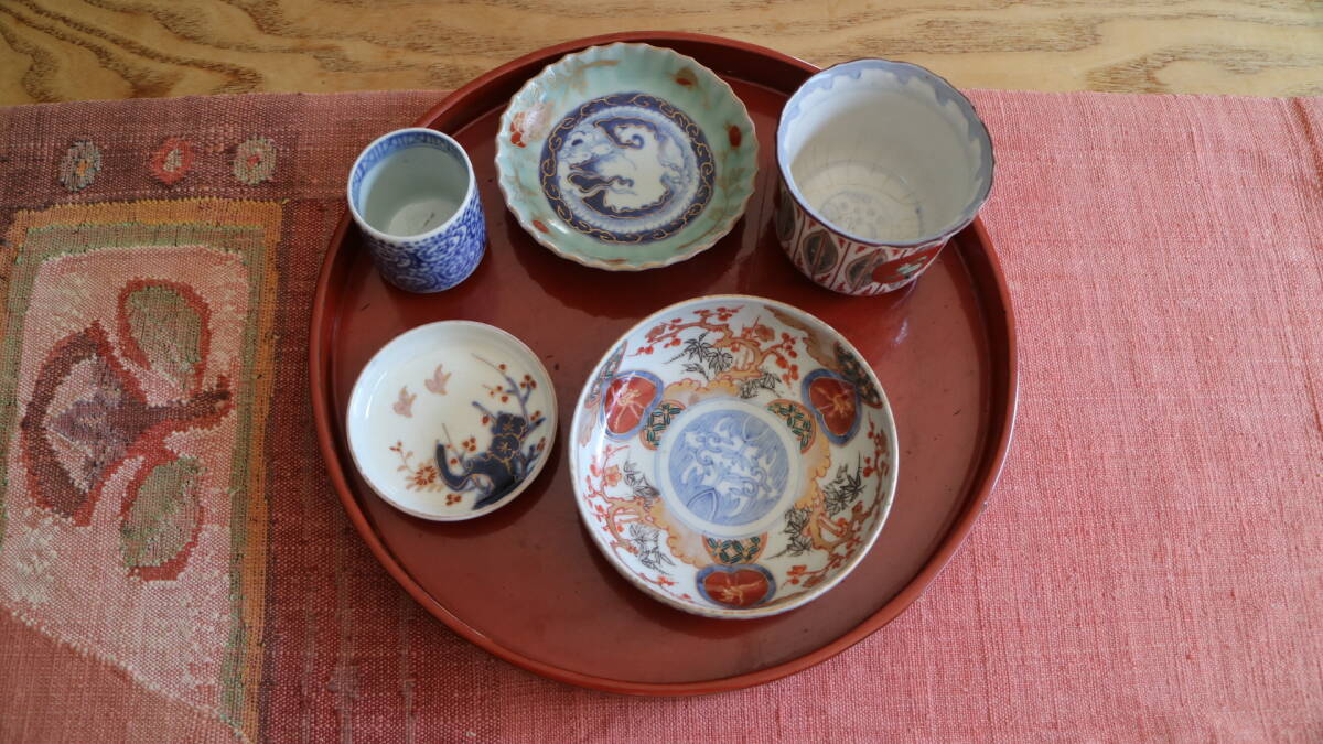 古伊万里青磁小皿5枚　三田　波佐見　瀬戸　アンティーク　茶器　検:白洲正子　李朝 古伊万里青磁小皿5枚 三田 波佐見 瀬戸 アンティーク 茶器 検