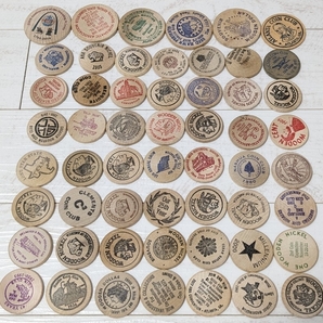 55個 ウッデンニッケル アメリカ雑貨 木製コイン トークン USA ヴィンテージ 大量 まとめ売り 当時物 ビンテージ