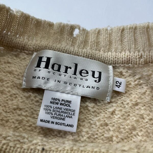 ハーレーオブスコットランド アイボリー ニット セーター 42 XL