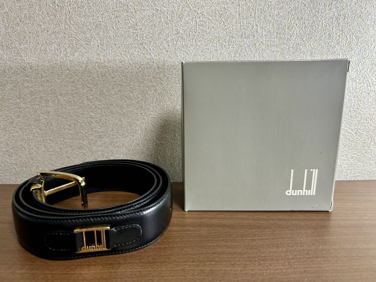 ★ミッチー★未使用タグ付き　ダンヒル　ベルト　dロゴ　レザー　ブラック ☆ミッチー☆未使用タグ付き ダンヒル ベルト dロゴ レザー