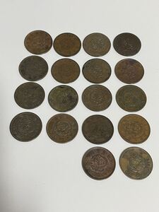 18 медных монет, 18 штук, Мэйдзи 10, 1887 год.