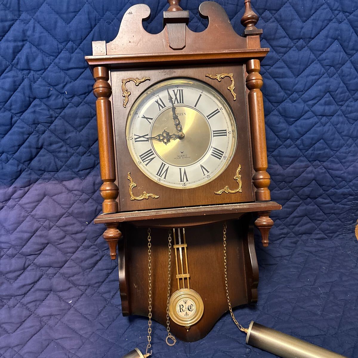 昭和レトロ　CITIZEN 木製柱時計 　ジャンク品 CITIZEN - 柱時計 掛け時計 昭和レトロ 振り子時計 CITIZEN