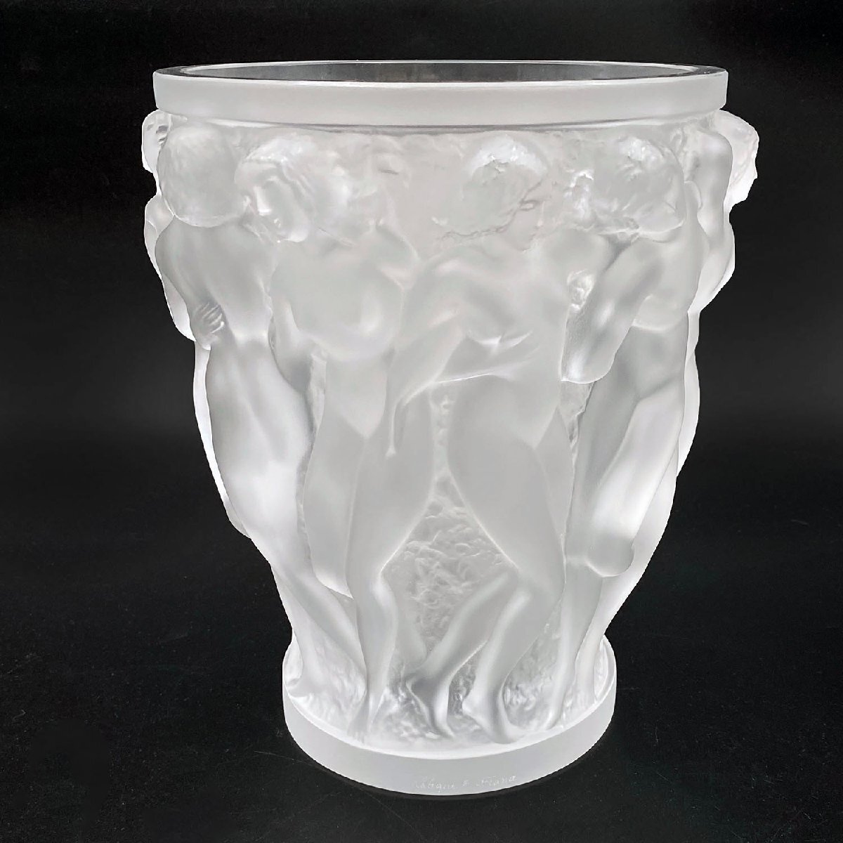 LAUQUE ラリック 水指 茶道具 ガラ工芸　ガラス　花瓶　置物　中古品 LAUQUE ラリック 水指 茶道具 ガラ工芸 ガラス 花瓶 置物 中古品