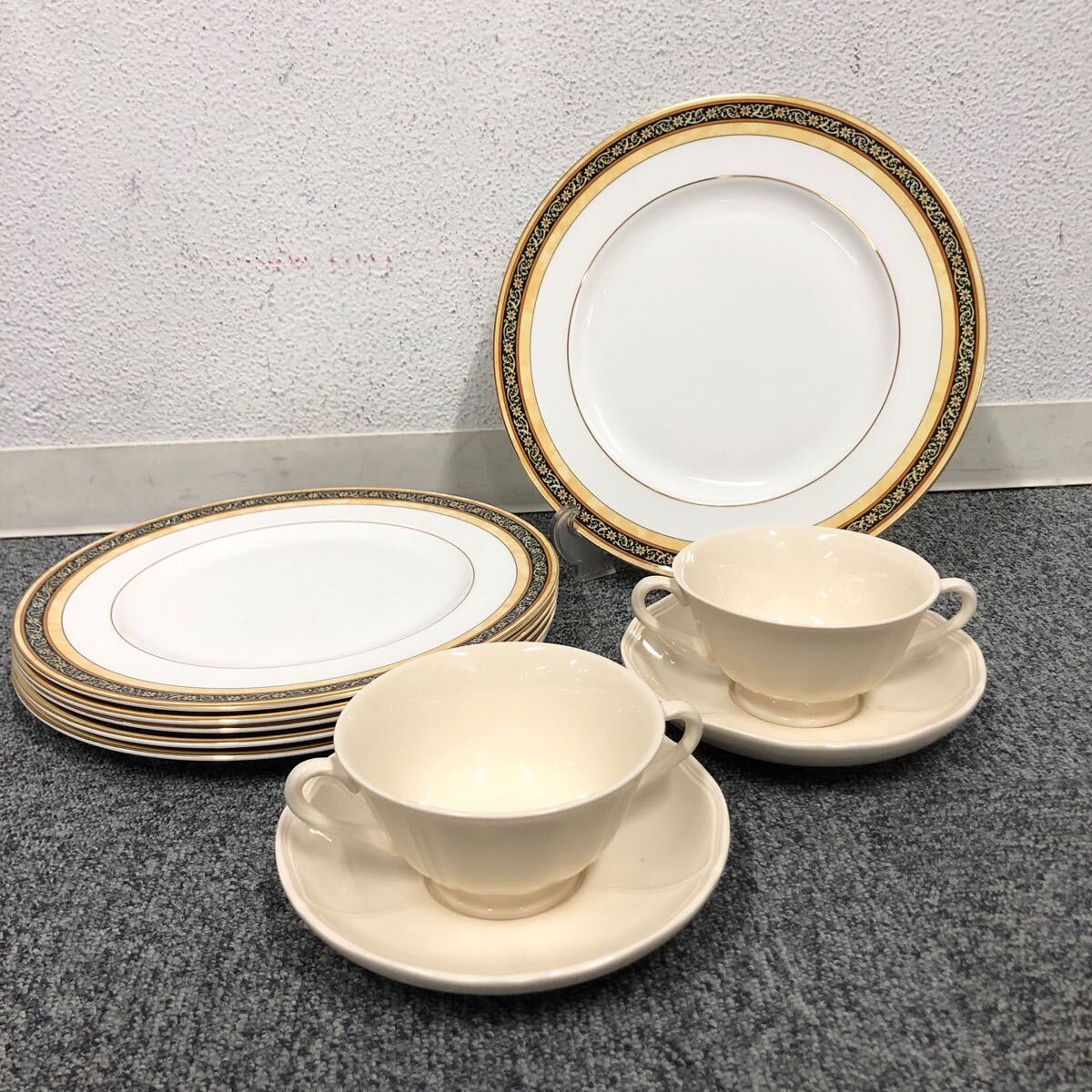 未使用 ウェッジウッド陶器製食器セット 中古】WEDGWOOD（ウェッジウッド）家庭用3点ティーセット W-012