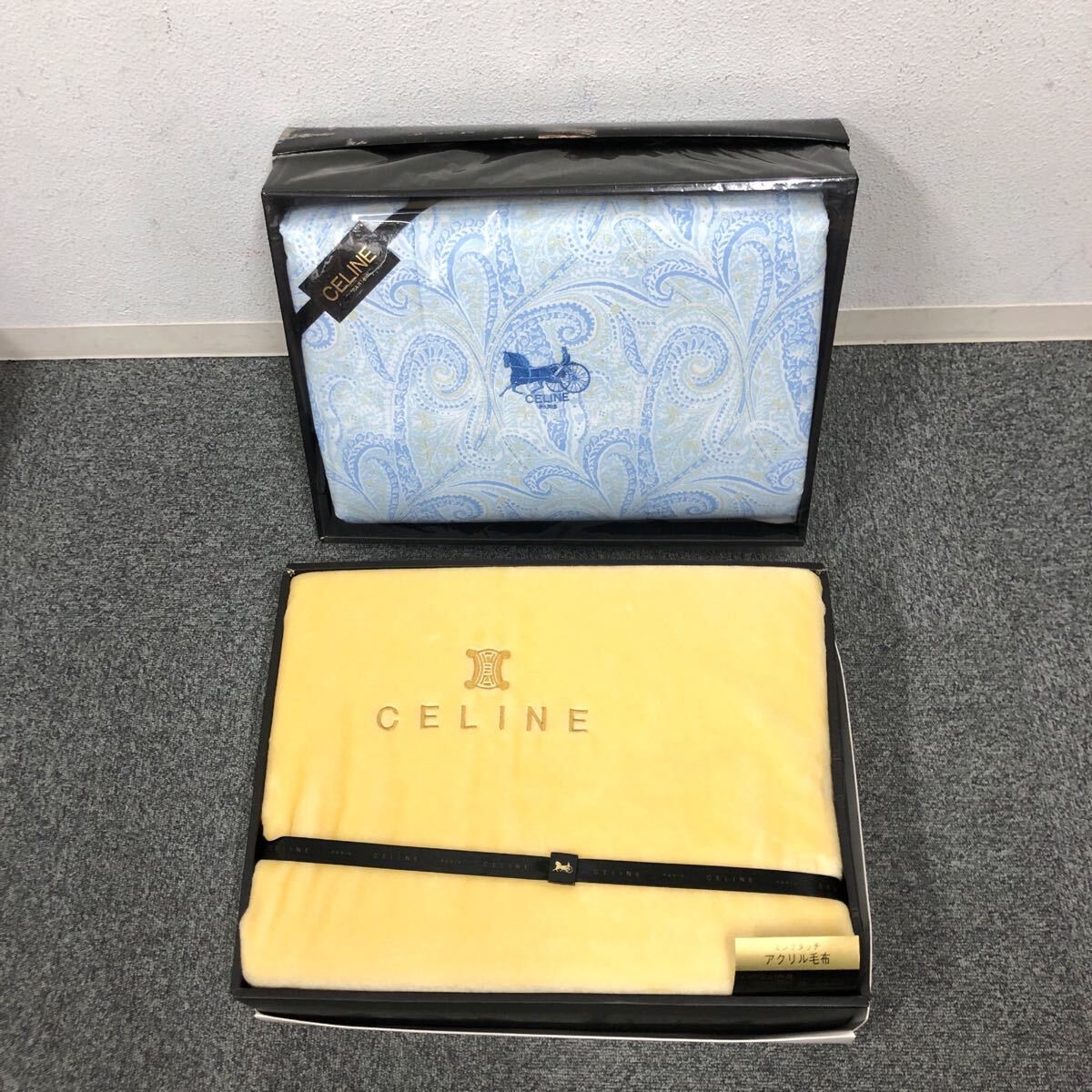 未使用☆CELINE アクリル毛布 140cm x 200cm セリーヌ セリーヌ アクリルニューマイヤー毛布 140×200 CELINE 西川産業