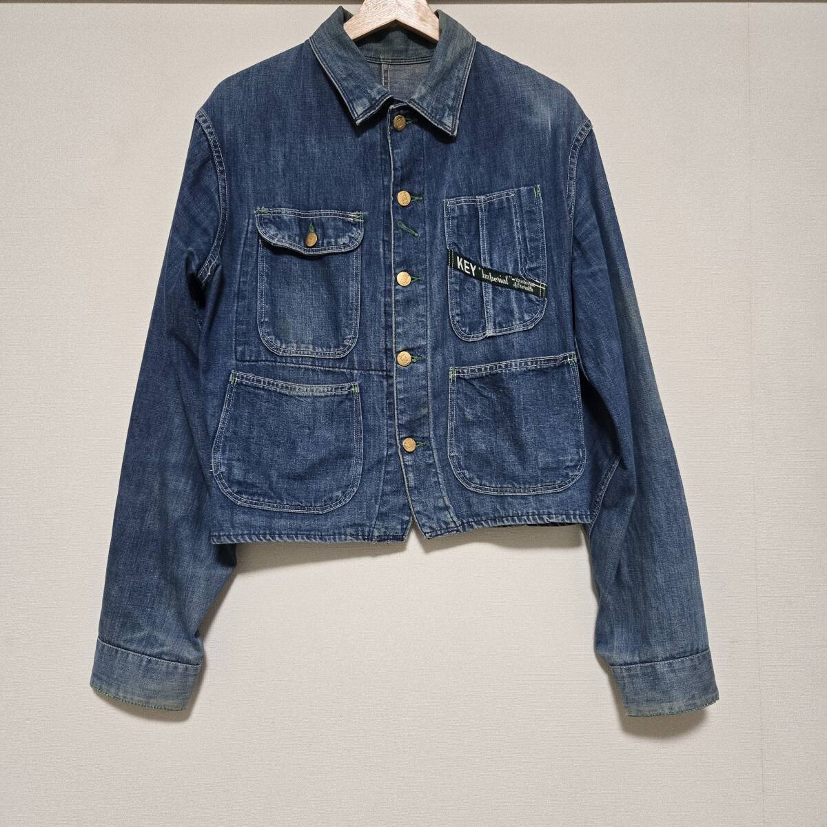 ヴィンテージ　エンジニアジャケット　カバーオール　デニムジャケット　gジャン EMMA CLOTHES デニムジャケット gジャン ヴィンテージ加工