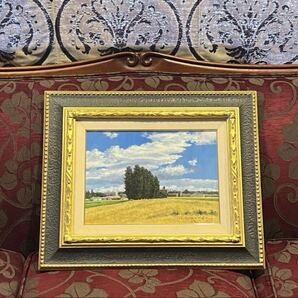 高級額 真作 樋口洋 「札幌麦秋」 油彩6号 B01 - 50741 風景画 5