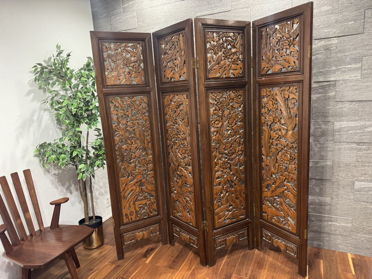 Yahoo!オークション -「透かし彫り 衝立」の落札相場・落札価格