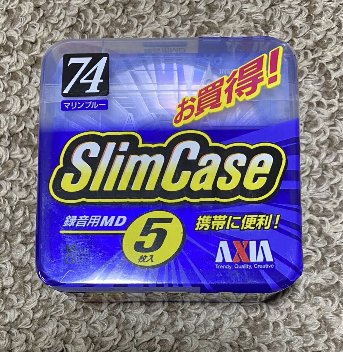  новый товар нераспечатанный MD AXIA slim case 74 минут 5 листов упаковка морской голубой подлинная вещь редкость снят с производства Mini диск minidisc MD диск mini disc MD-SL MB74