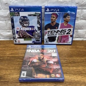 Lot of 3 PS4 Games Brand New Madden 21 NBA 2K20 Tennis WT2 (PlayStation 4, 2020) 海外 即決