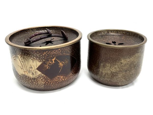 茶道具　鎚起銅器　玉川堂造　筒形蓋付建水　共箱　C　7583 ☆ 玉川堂【鎚起銅器▫建水】 ～新品未使用～ - メルカリ