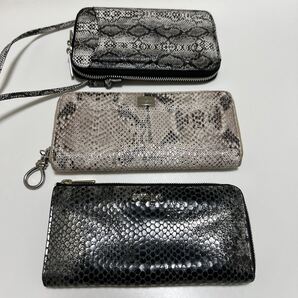 ◆パイソン柄 長財布&スマホ ショルダー 3点SET-美品あり◆ FURLA フルラ 袋付き COLE HAAN FLASH BLUE 【送料無料】1010