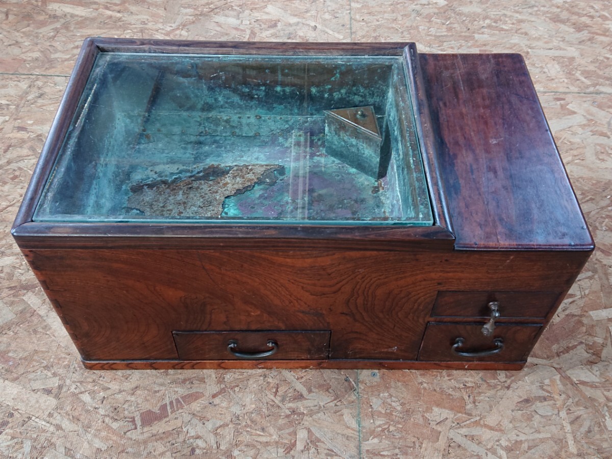 【年代物】長火鉢 木製火鉢 アンティーク 年代物☆木製火鉢