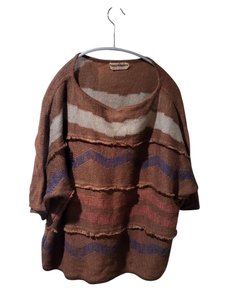 70s 80s issey miyake ニット　ジャケット　コート ポンチョ HOMME PLISSE ISSEY MIYAKE(イッセイミヤケオムプリッセ) THREE