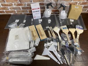 ♪♪DIY 塗装用品 耐水ペーパー/刷毛/ストレーナー/ミニ容器/ヘラ/化学防護服他 画像にある物 まとめ品♪♪