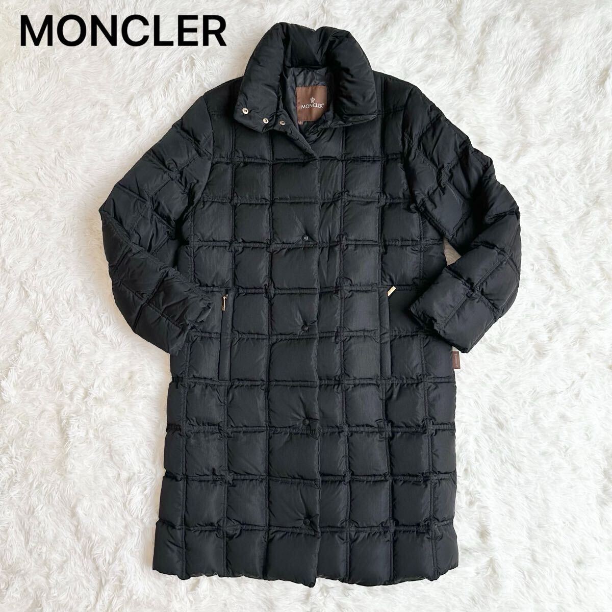 美品✨モンクレール 茶タグ スタンドカラー ロングダウンジャケット コート 黒 新作！【MONCLER】ボエディック ロングダウンジャケット
