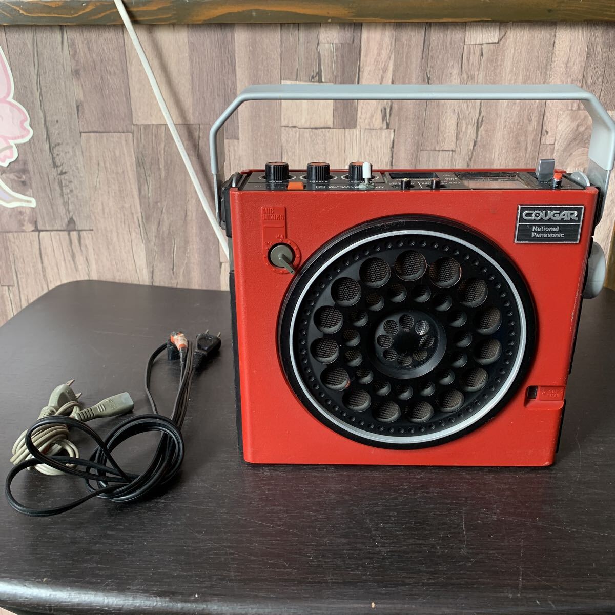 【レトロが魅力】ナショナルラジオ　昭和家電　NATIONAL National R-U2 AM 昭和レトロ ラジオ ナショナル レッド の通販