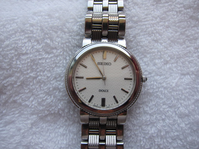 【美品/新品電池】 SEIKO DOLCE ローマン メンズ 腕時計 シルバー 美品 稼動 SEIKO セイコー ローマン文字盤 Dolce メンズ 腕時計