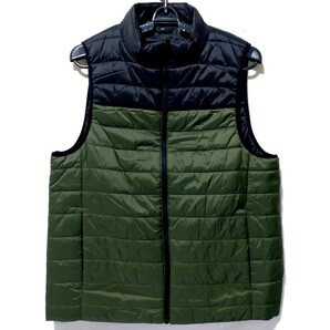特価/未使用【サイズ=M】ノーブランド/撥水/ウォッシャブル/メンズ/中綿/パディング/ベスト/胸囲=88~96cm/black×green