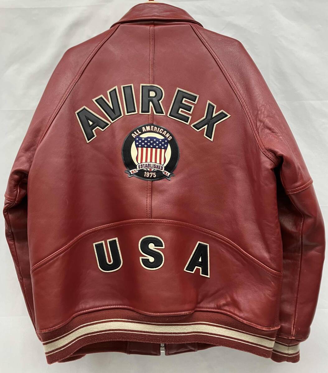 AVIREX 革ジャン　レッド 中古・古着通販】AVIREX (アヴィレックス) ホースハイドレザー