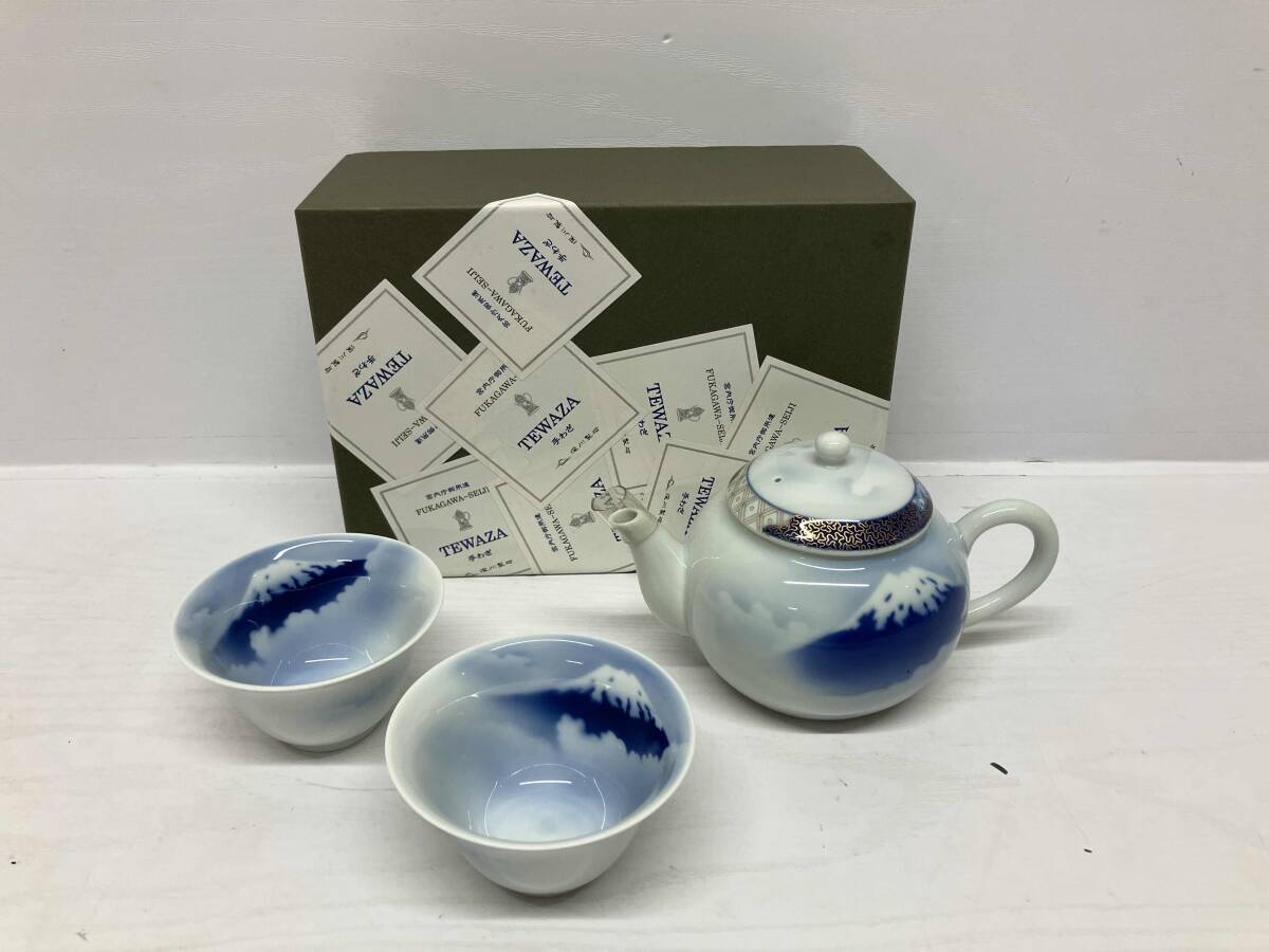 深川製磁 シュガーポット ポット 富士山 オールド深川 茶道具 置物 花瓶 深川 深川製磁 シュガーポット ポット 富士山 オールド深川 茶道具